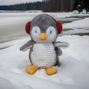 Spark Create Imagine Penguin Plush Stuffed Animal – Gray White Soft Toy 10”